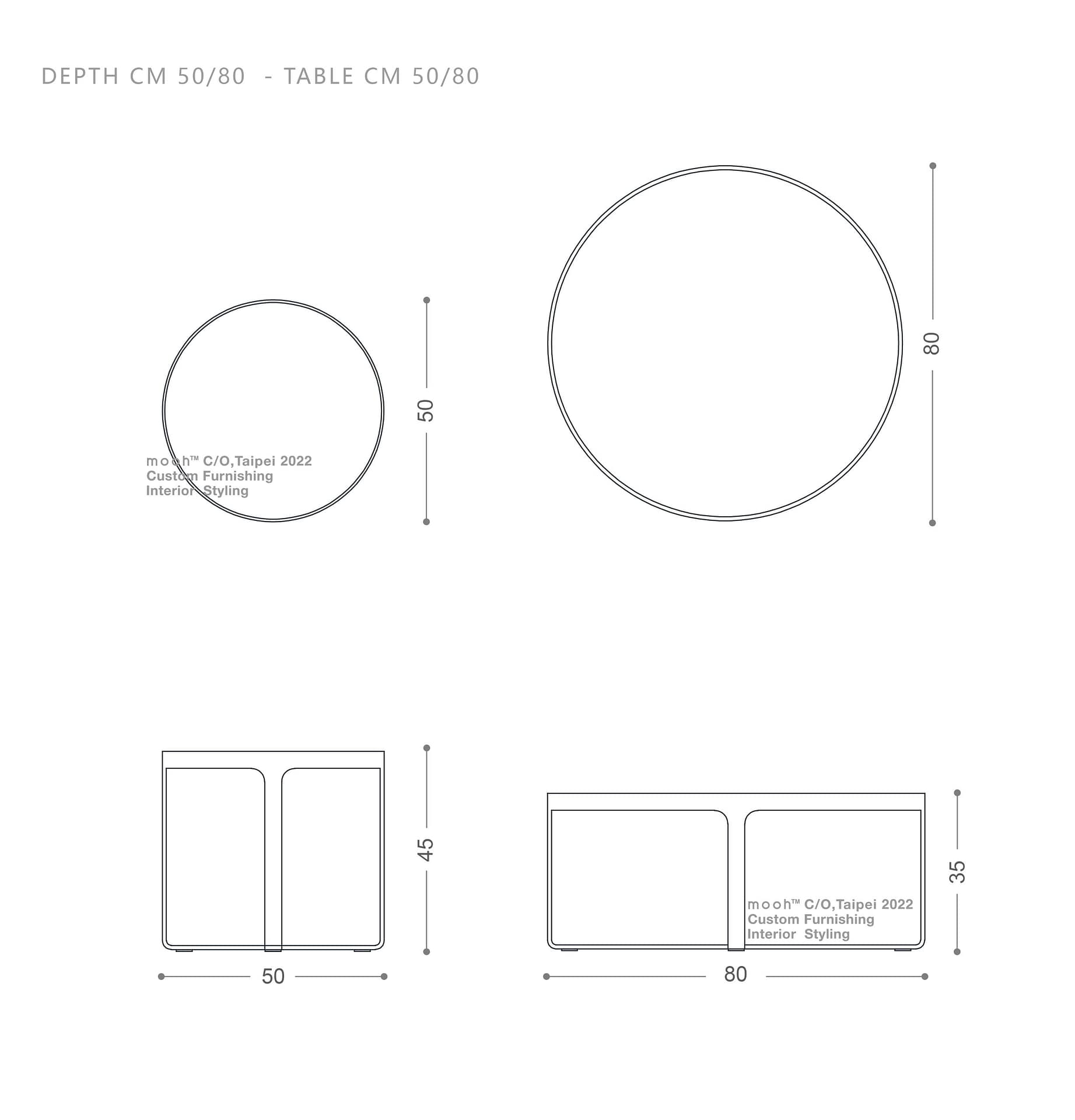 mooh Living 代頓｜茶几-詳細規格