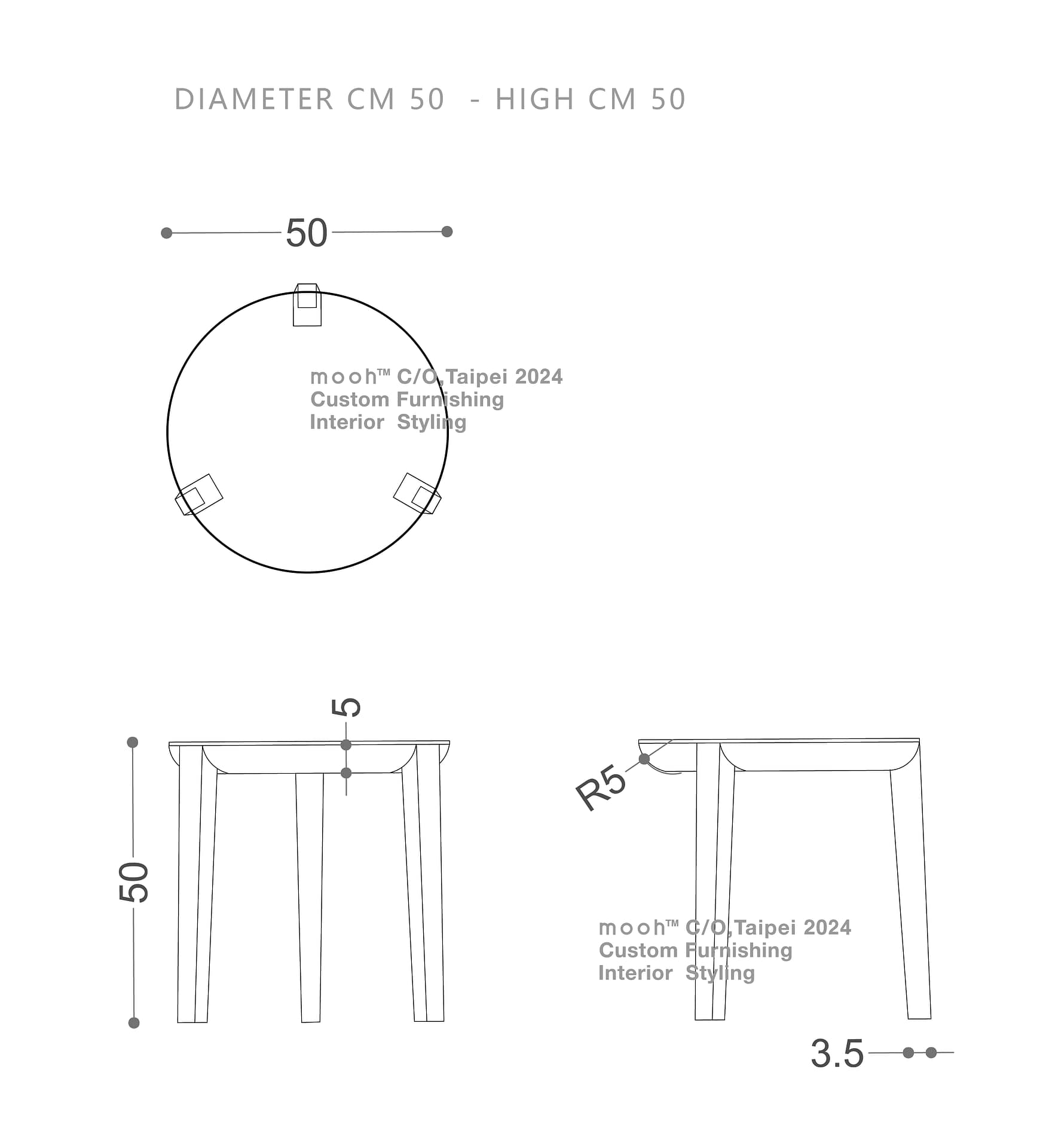 mooh Living 米亞瓦｜邊几-詳細規格
