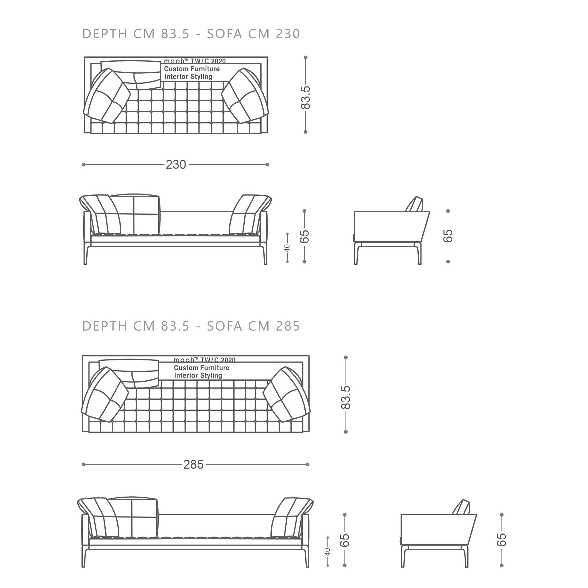 mooh Living 艾文｜三人沙發-詳細規格
