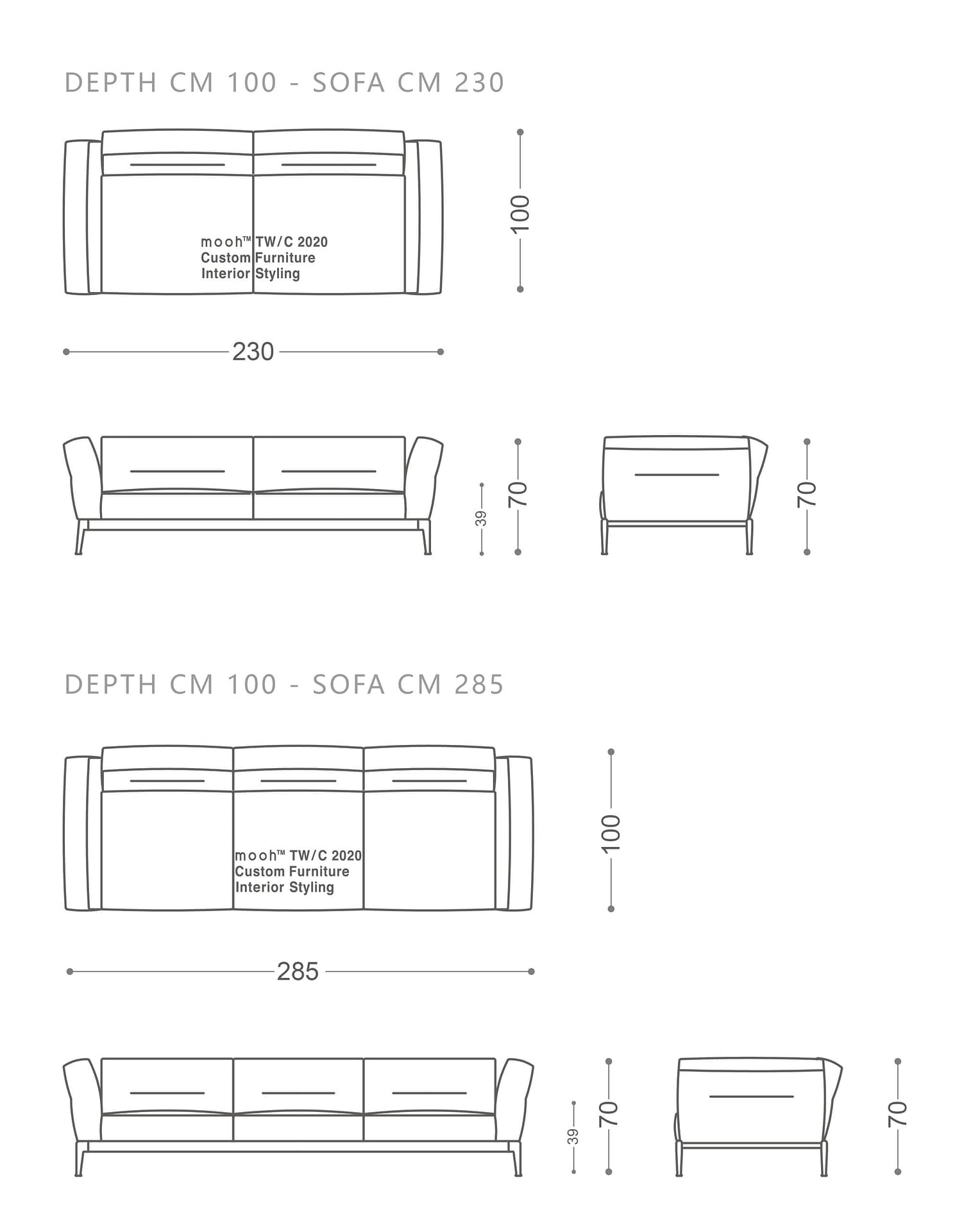 mooh Living 雷諾｜三人沙發-詳細規格