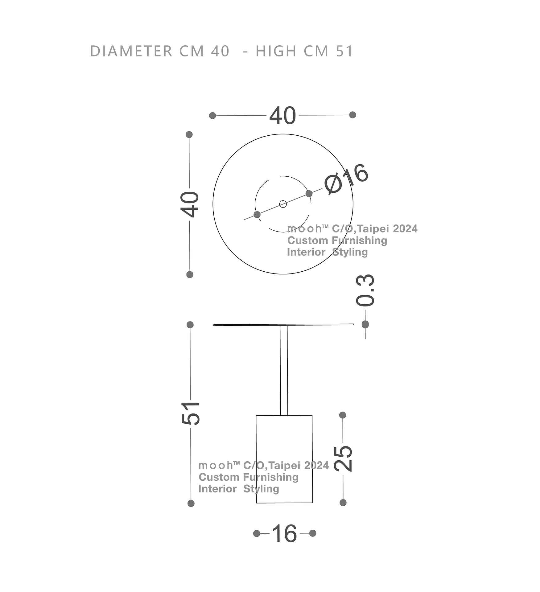 mooh Living 維娜｜邊几-詳細規格