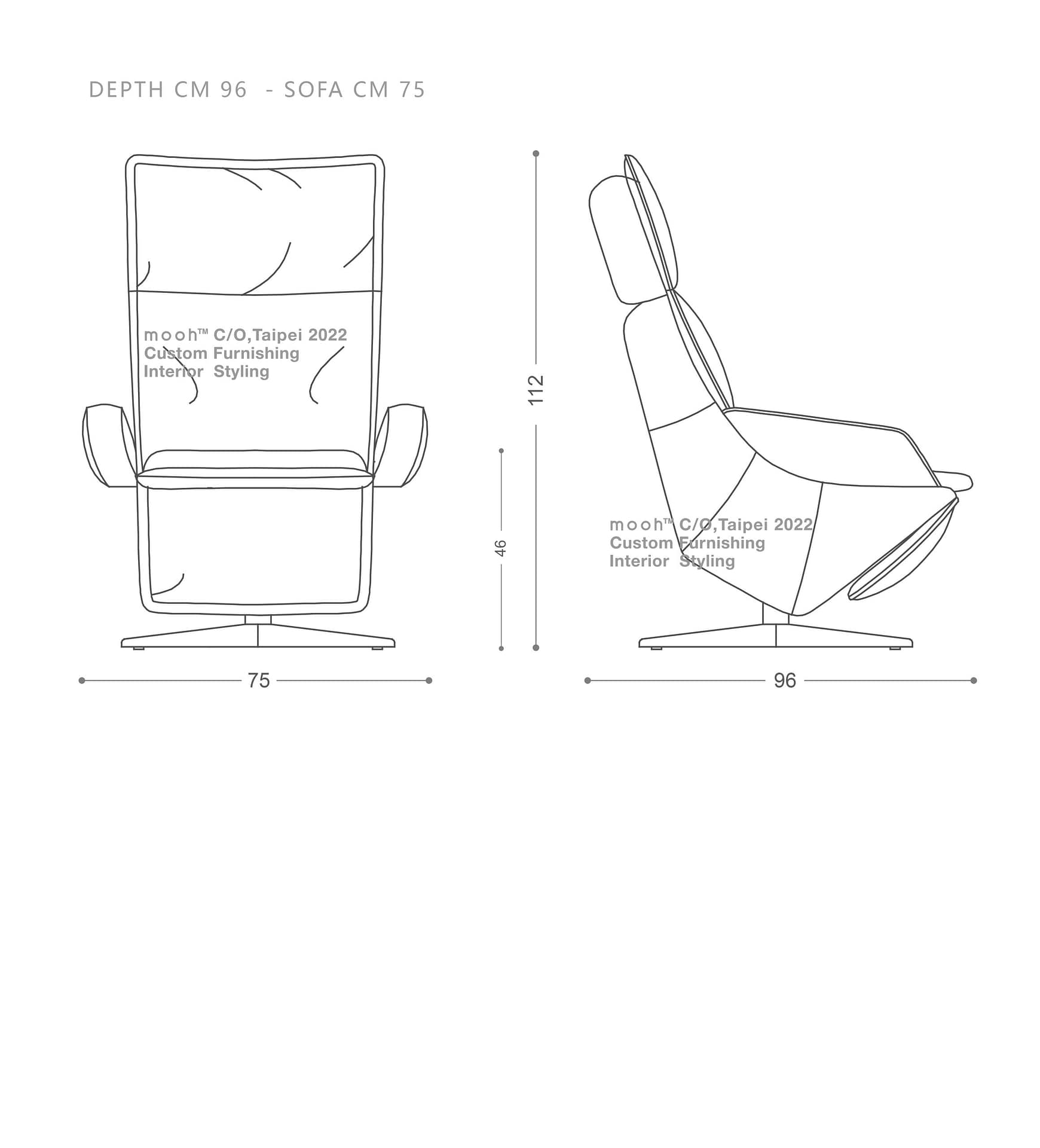 mooh Living 施塔德｜單人沙發-詳細規格