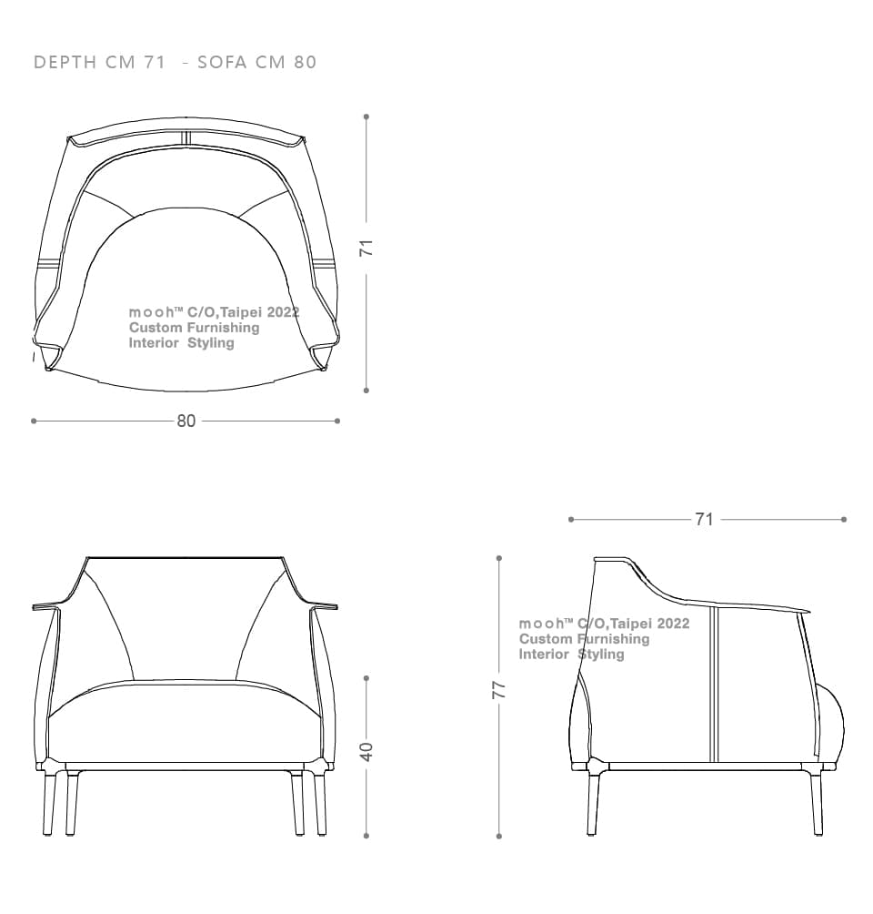 mooh Living 林根｜單人沙發-詳細規格