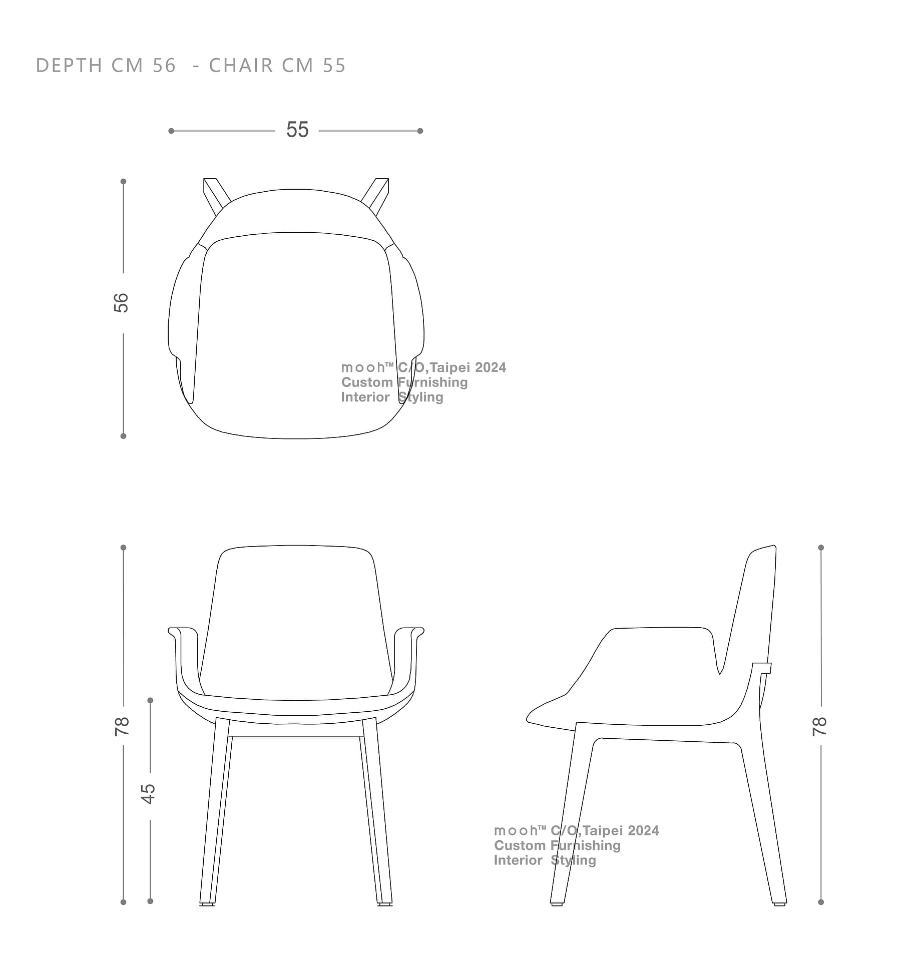 mooh Living 瑟拉｜扶手餐椅-詳細規格