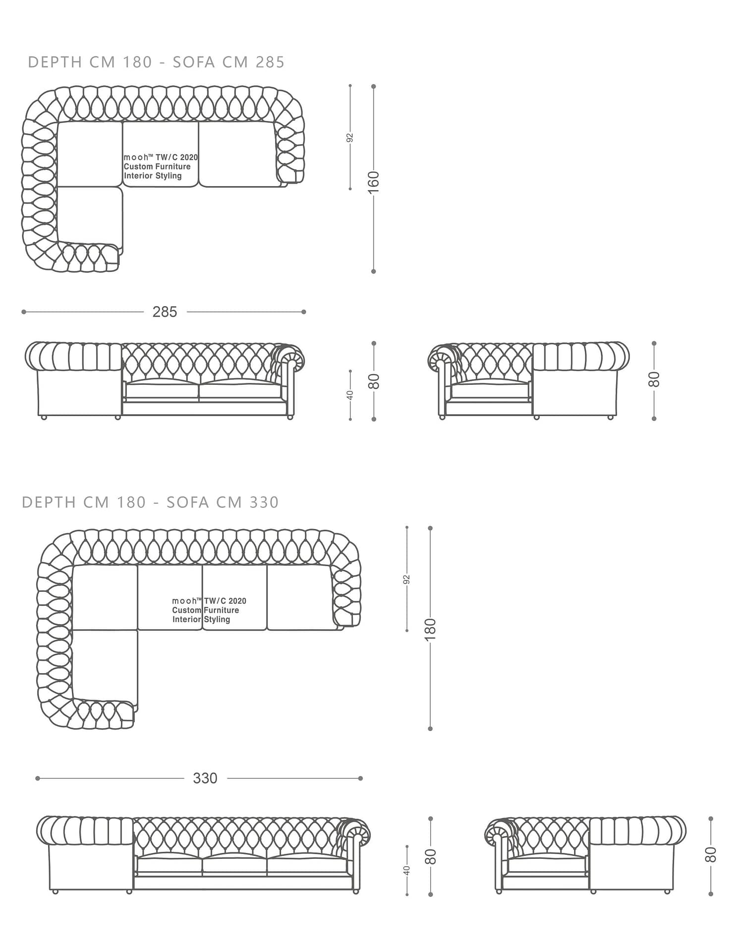 mooh Living 克拉森｜L型沙發-詳細規格