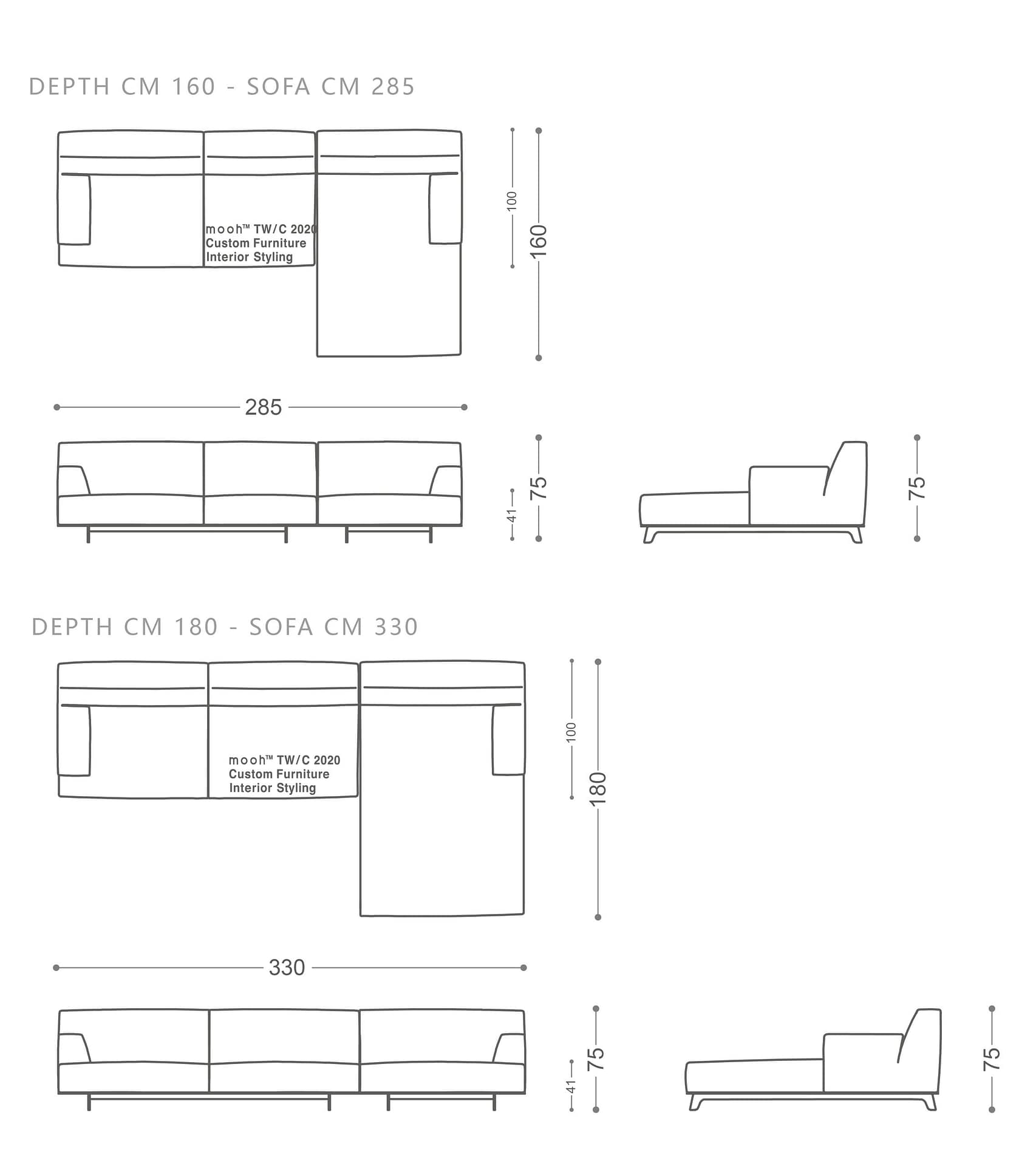 mooh Living 霍克松｜L型沙發-詳細規格