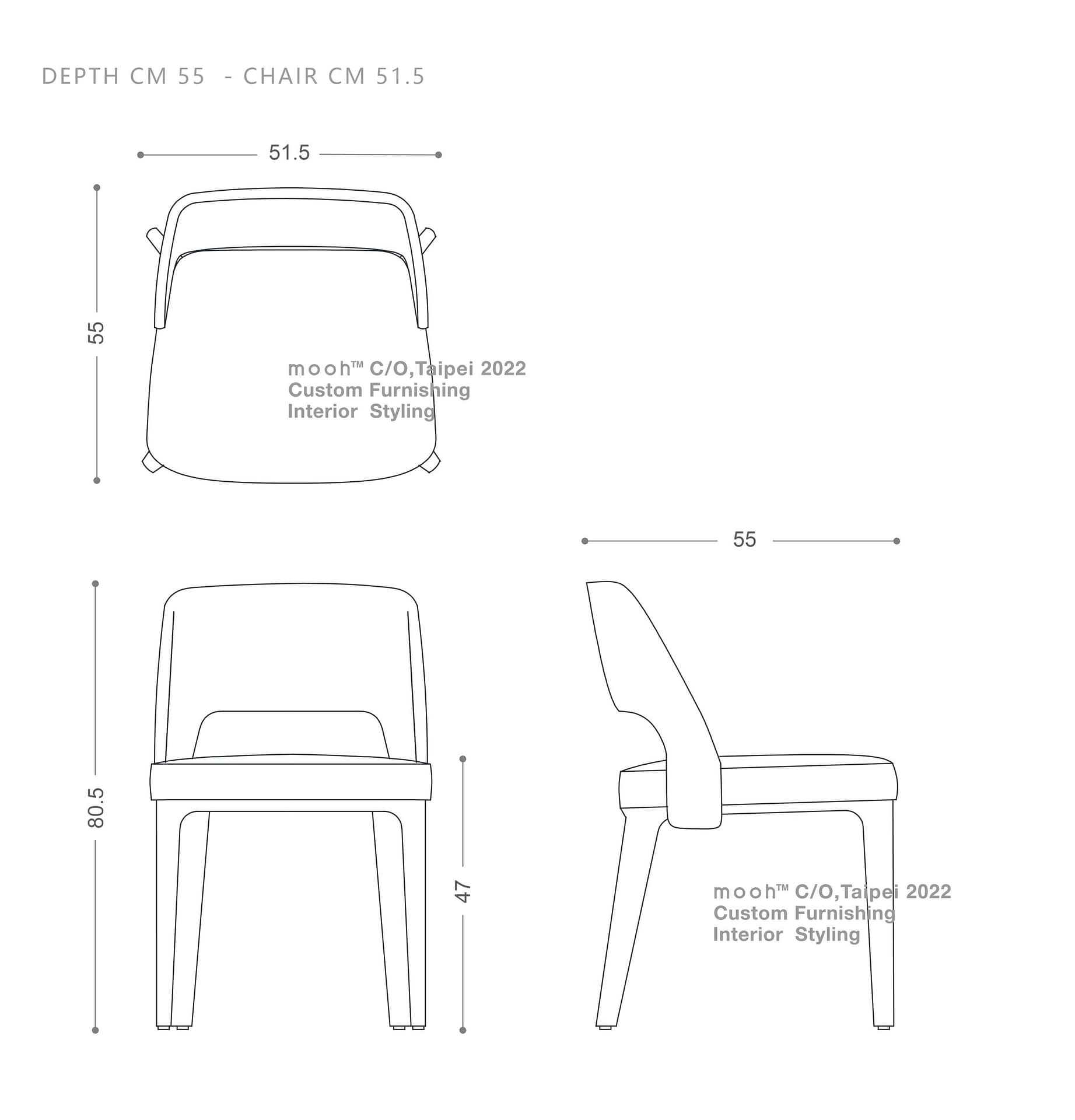 mooh Living 盧卡｜無扶手單椅-詳細規格