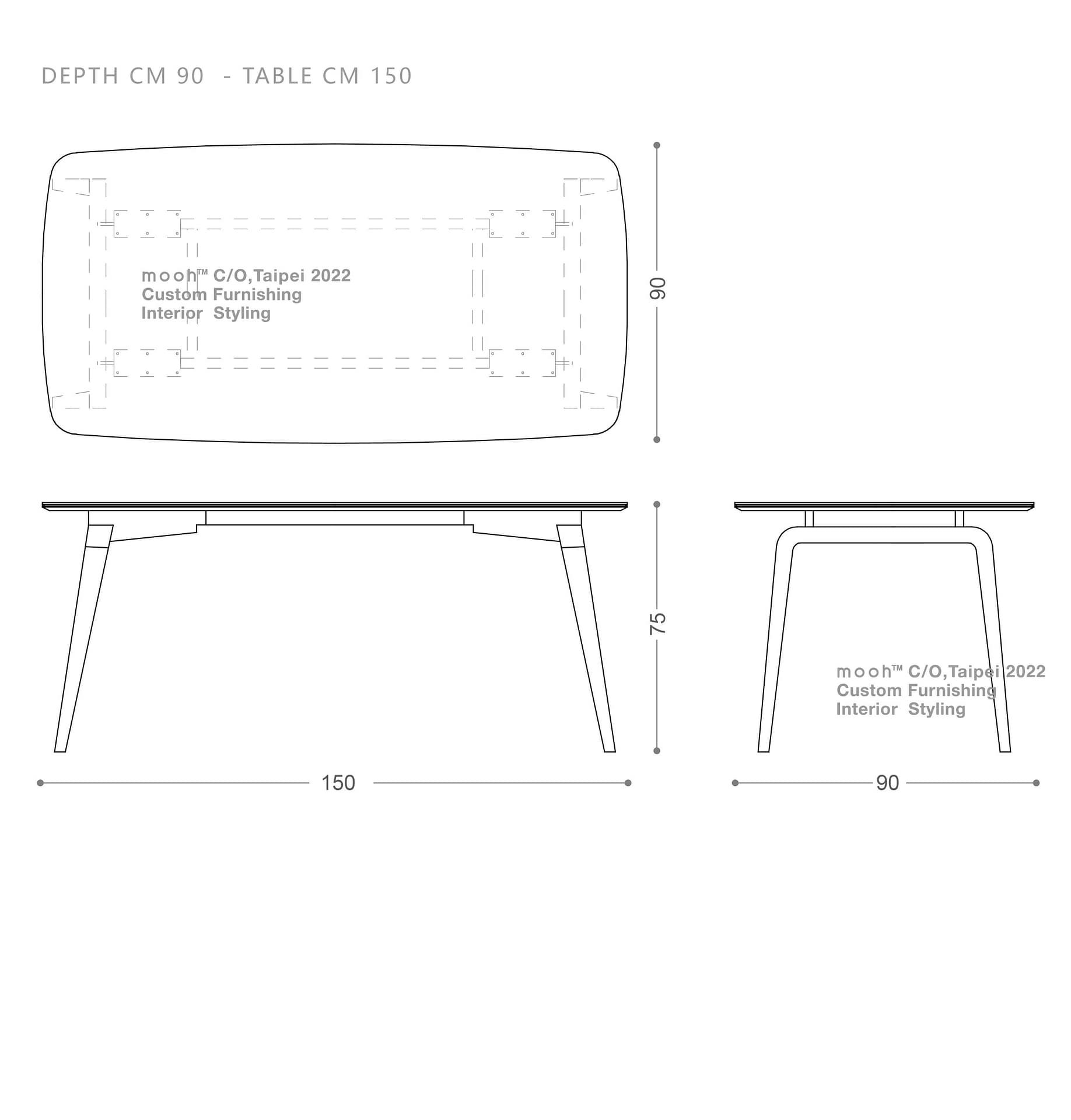 mooh Living 伯斯｜餐桌-詳細規格