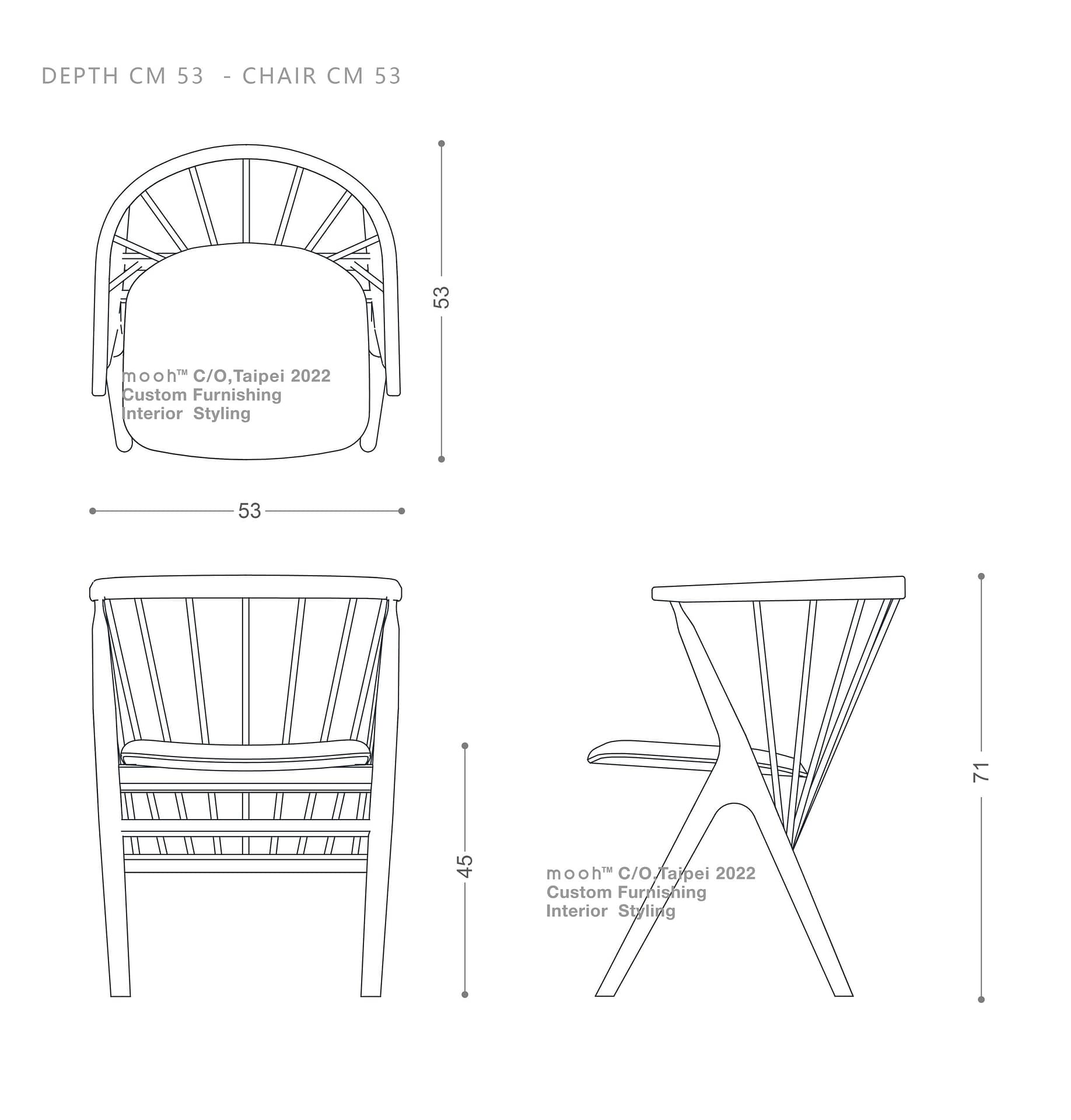 mooh Living 克萊｜扶手餐椅-詳細規格
