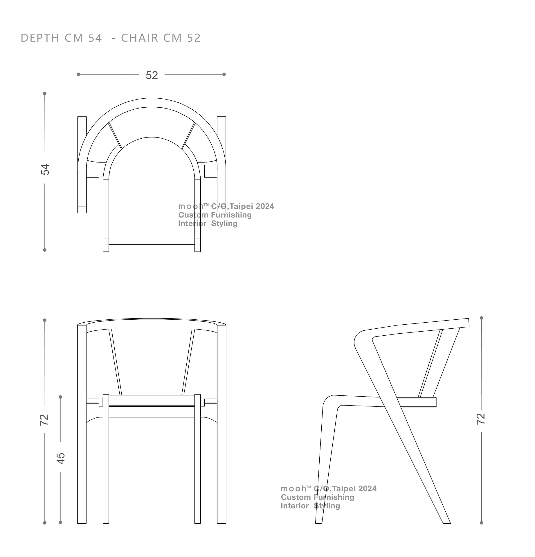 mooh Living 卡魯日｜扶手餐椅-詳細規格