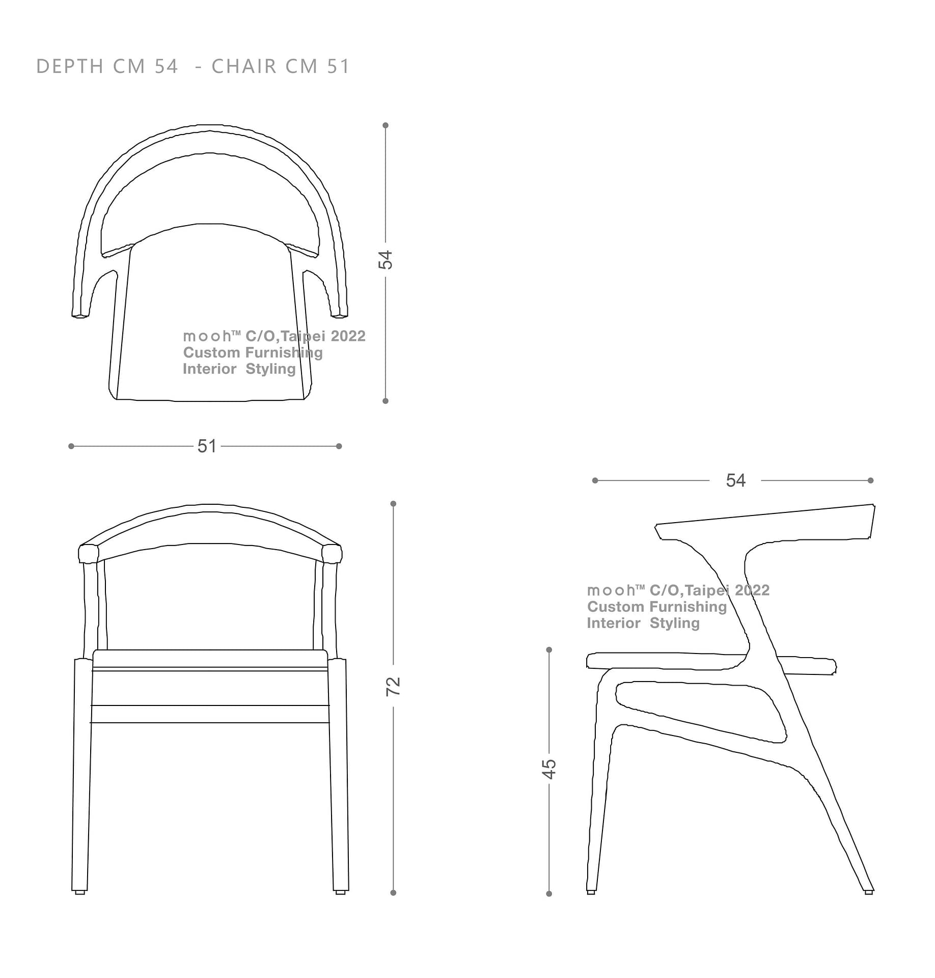 mooh Living 米凱利 │扶手餐椅-詳細規格