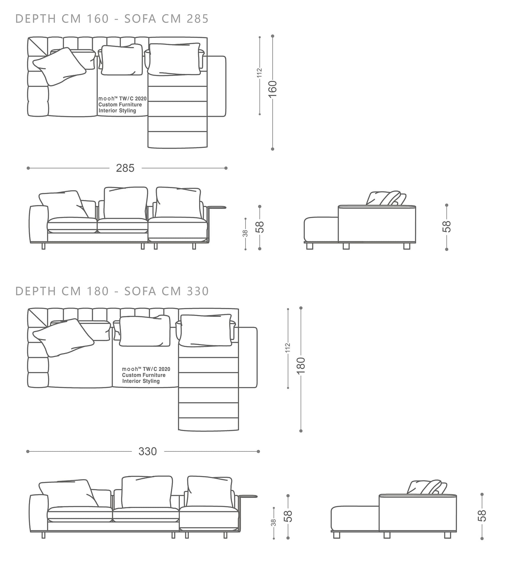 mooh Living 丹佛｜L型沙發-詳細規格