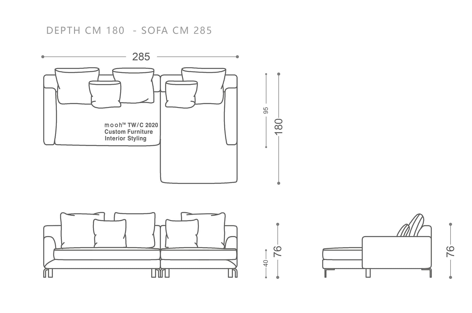 mooh Living 精選諾曼｜L型沙發-詳細規格
