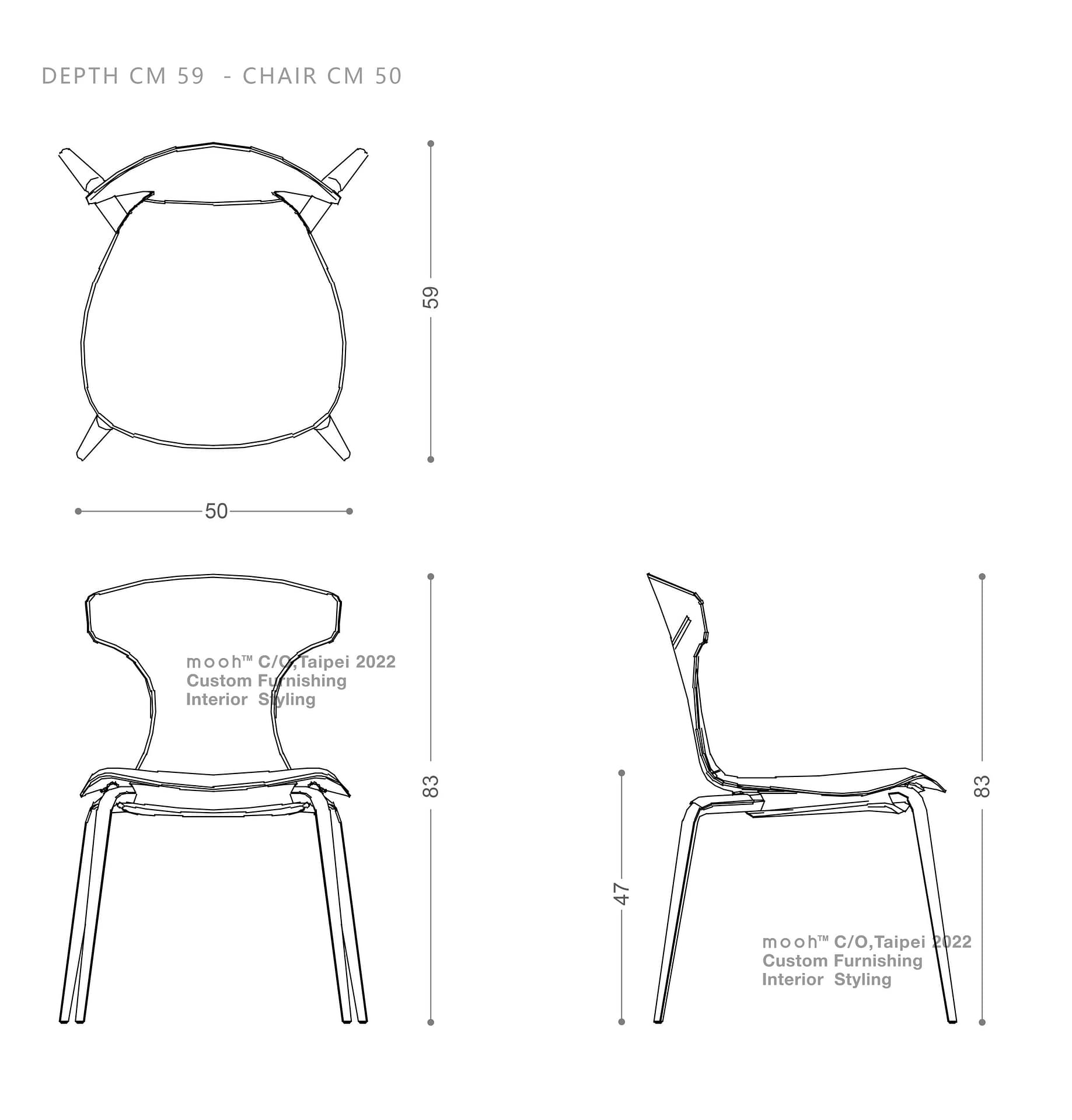 mooh Living 布登｜無扶手單椅-詳細規格