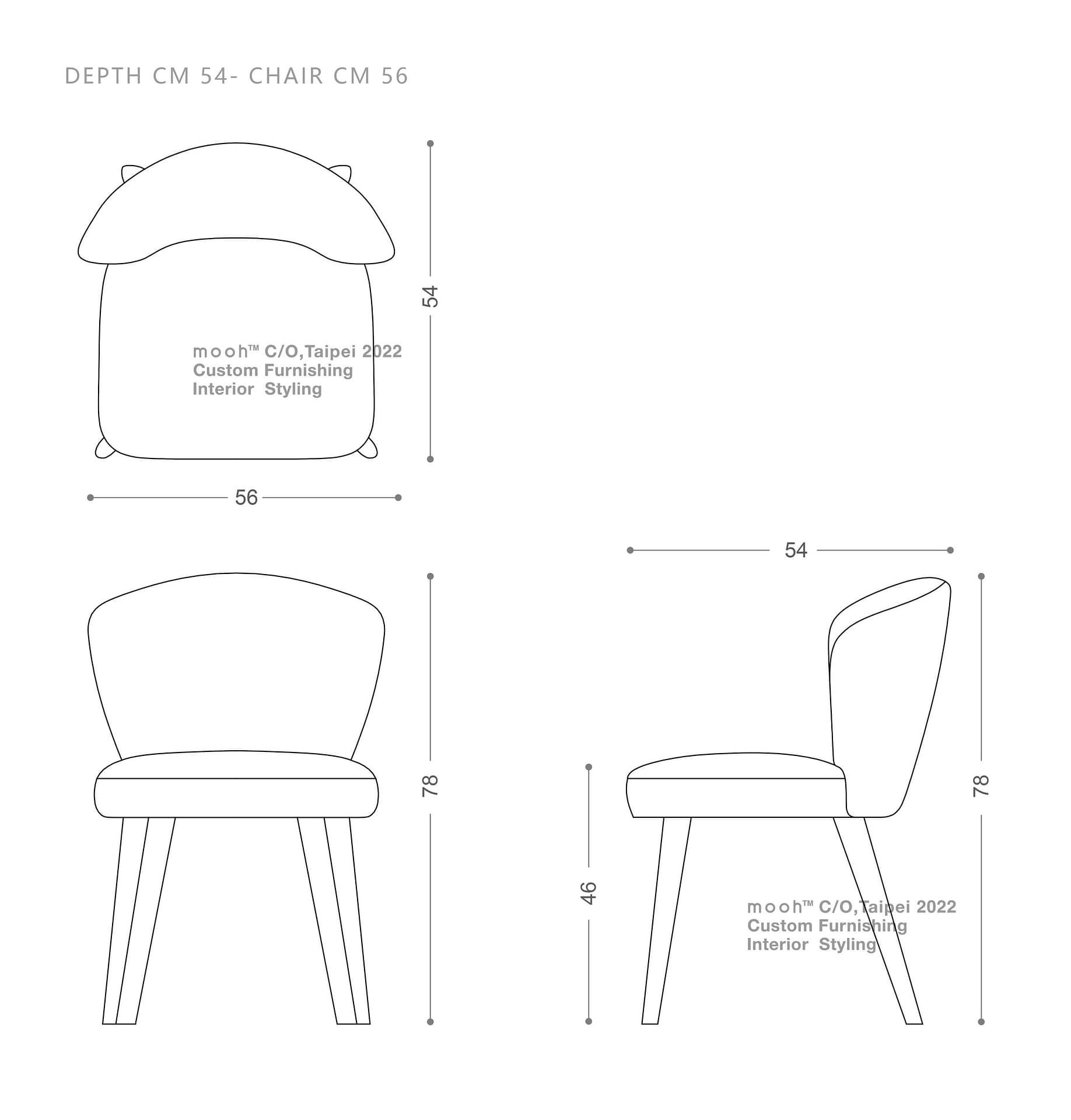 mooh Living 科龐｜無扶手餐椅-詳細規格