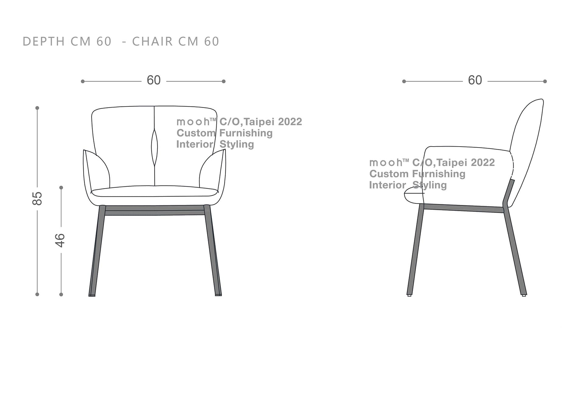 mooh Living 布納｜扶手餐椅-詳細規格