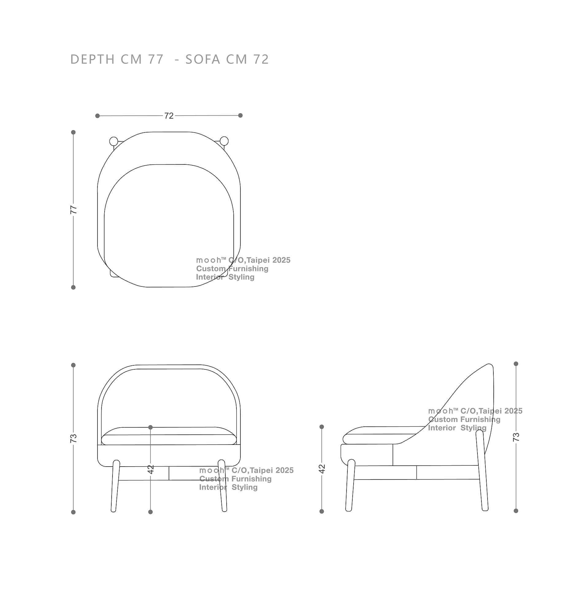 mooh Living 森達｜單人沙發-詳細規格